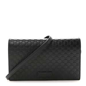 Microguccissima Crossbody Wallet Black #259754G82B